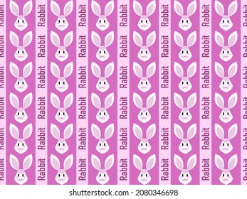 Rabbit cartoon character pattern on pink background