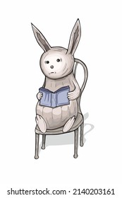 
Rabbit cartoon character sitting on a chair