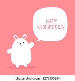 Rabbit cartoon character for Valentine's Day invitation card