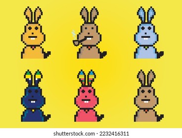rabbit cartoon charactor happy vector