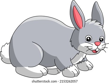 Rabbit Cartoon Colored Clipart Illustration