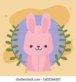 rabbit cartoon design, Kawaii expression cute character funny and emoticon theme Vector illustration