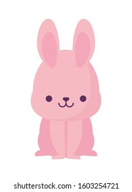 rabbit cartoon design, Kawaii expression cute character funny and emoticon theme Vector illustration