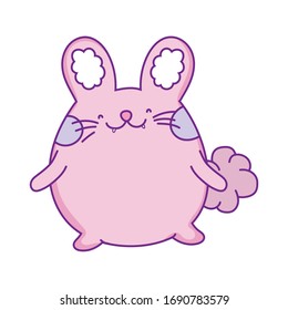 rabbit cartoon design, Kawaii expression cute character funny and emoticon theme Vector illustration