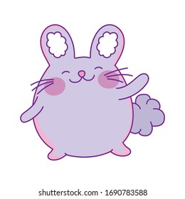 rabbit cartoon design, Kawaii expression cute character funny and emoticon theme Vector illustration