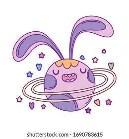 diseño de caricaturas de conejo, expresión kawaii carácter tierno divertido y tema emoticono Ilustración vectorial
