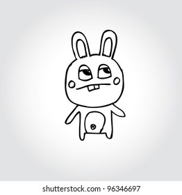 rabbit cartoon doodle for drawing, coloring and design