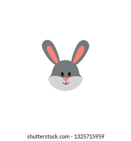rabbit cartoon face icon on a white background