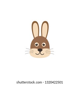 rabbit cartoon head icon on a white background
