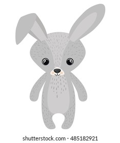 Rabbit cartoon icon. Forest animal theme. Isolated design. Vector illustration