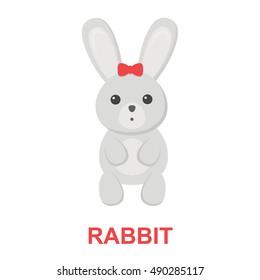 Rabbit cartoon icon. Illustration for web and mobile design.