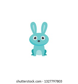 rabbit cartoon icon on a white background