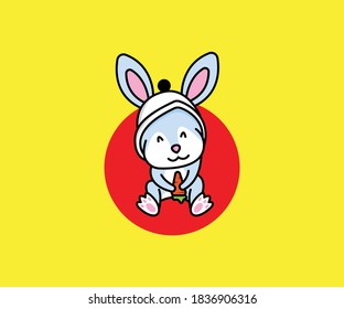 Rabbit cartoon illustration, great for logos, mascots, books and other purposes