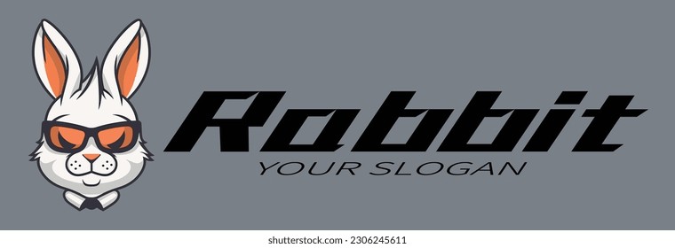 Rabbit cartoon image vector illustration logo