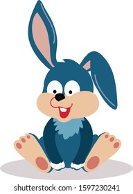 Rabbit cartoon isolated on white background.