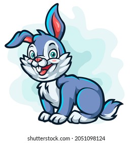 Rabbit cartoon isolated on white background. Vector illustration 