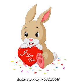 rabbit cartoon with love