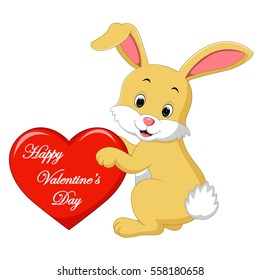 rabbit cartoon with love