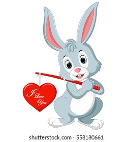 rabbit cartoon with love