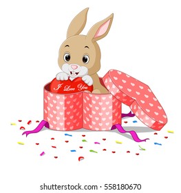 rabbit cartoon with love