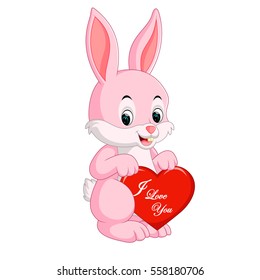 rabbit cartoon with love