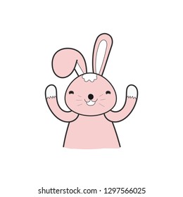 Rabbit Cartoon on isolate white background. vector, illustration