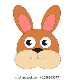 Rabbit cartoon. Outlined illustration with thin line black stroke