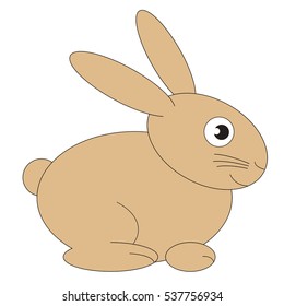 Rabbit cartoon. Outlined object with black stroke.