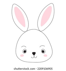 Rabbit Cartoon Portrait Sketch Outline Isolated Stock Vector (royalty 