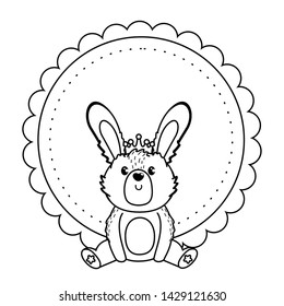 Rabbit cartoon and seal stamp design