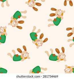 rabbit , cartoon seamless pattern background