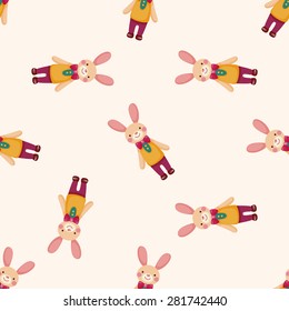 rabbit , cartoon seamless pattern background