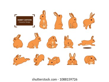 Rabbit Cartoon Set 