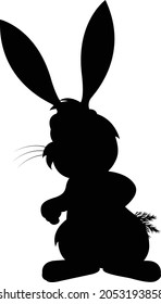 Rabbit cartoon silhouette vector art and illustration