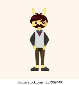 rabbit cartoon theme elements