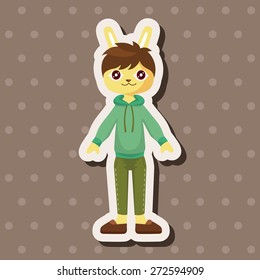rabbit cartoon theme elements