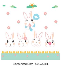 rabbit cartoon vector