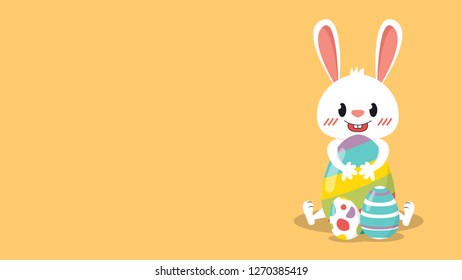 Rabbit cartoon vector. character design.
Ester egg vector. free space for text.