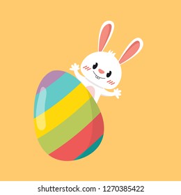 Rabbit cartoon vector. character design.
Ester egg vector.