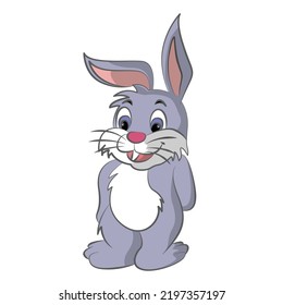 Kaninchen-Cartoon, Vektordesign auf weißem Hintergrund