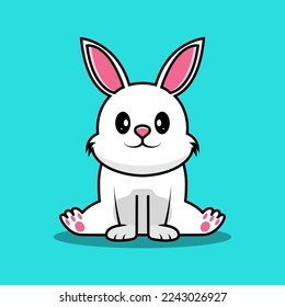 Icono de ilustración vectorial de caricatura de conejo. concepto de animal de conejo vectorial aislado. estilo de dibujos animados planos