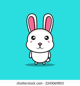 Rabbit cartoon vector illustration icon. isolated vector bunny animal concept. flat cartoon style
