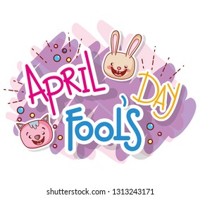 rabbit and cat head to fools day celebration