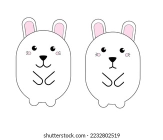 Rabbit Character cartoon icon two creative graphic design wild animal pet symbol decoration ornament happy chinese new year 2023 zodiac asia culture easter egg bunny celebration festival ear holiday 
