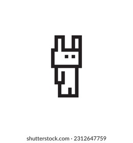 Rabbit character, drawing pixel art