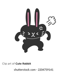 Rabbit character illustration series "angry"