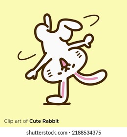 Rabbit character illustration series "Break dance rabbit"