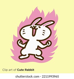 Rabbit character illustration series "Rabbit burning in fighting spirit"