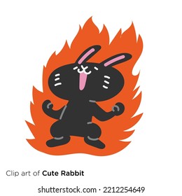 Rabbit character illustration series "Rabbit burning in fighting spirit"