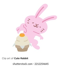 Serie de ilustraciones de personajes de conejo "Conejo para completar Kagami Mochi"